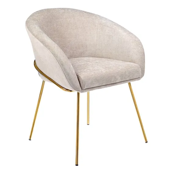 Полукресло Mart бежевый шенилл с золотыми ножками
