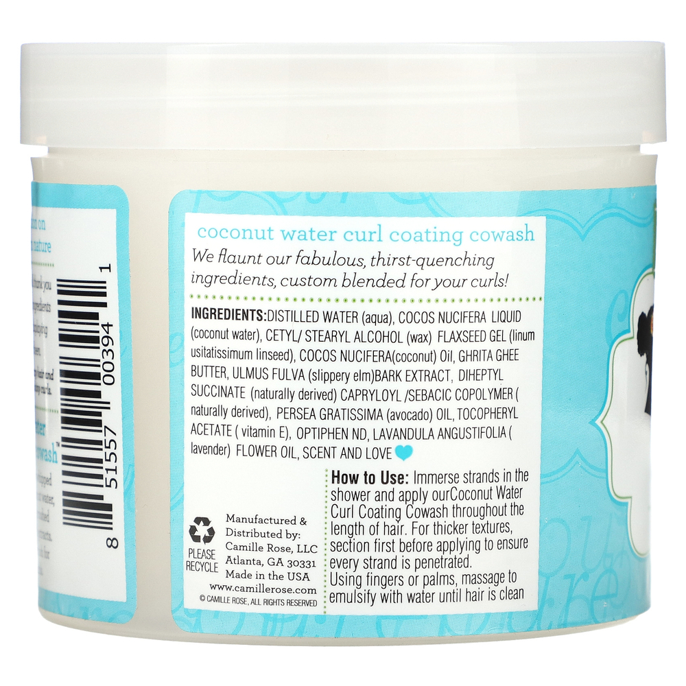 Camille Rose, Coconut Water, кокосовая вода, Co Wash, для максимального увлажнения, 354 мл (12 унций)