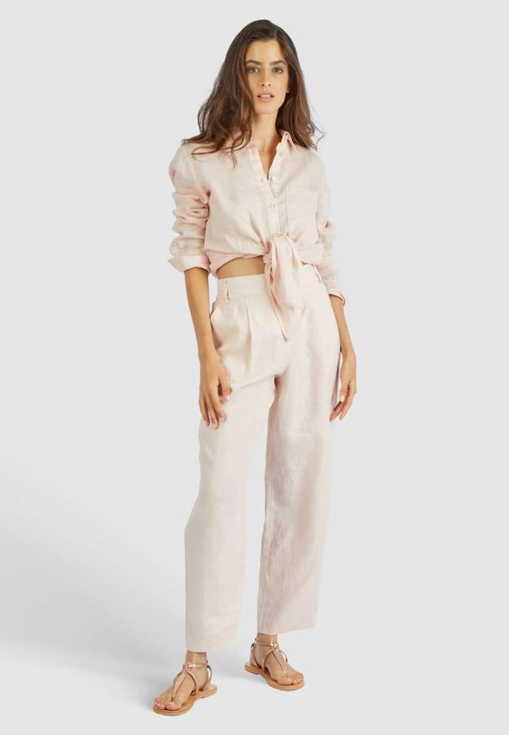 Рубашка MARC AUREL 91694 пудра лен