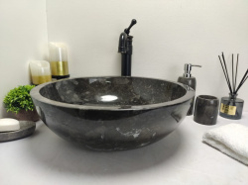 Раковина из мрамора Bowl Black Medium BM-60259 45*45*15