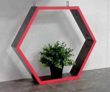 Полка ГЕКСА /520*450*150/ венге / красный