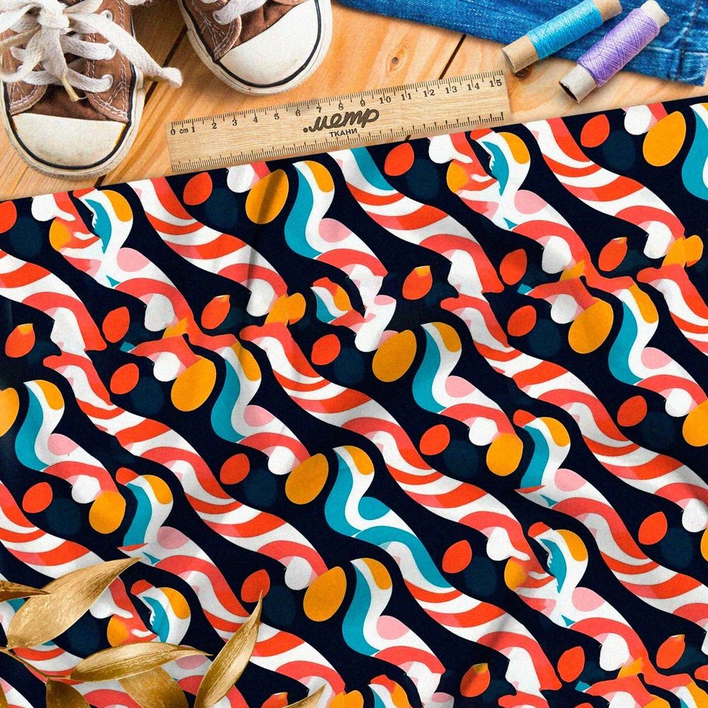 Ткань премиум шелк искусственный Армани мелодичные оттенки