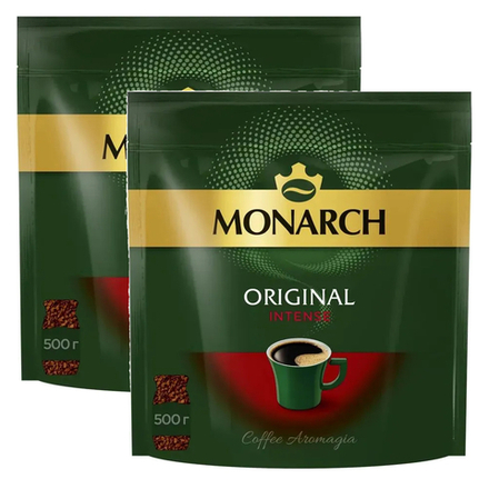 Кофе растворимый Monarch Original Intense, 500 г пакет (Монарх) х 2 шт
