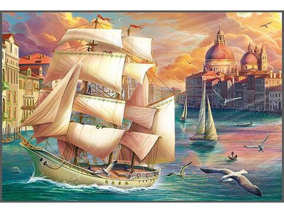Алмазная мозаика 30х40см. "Венецианский парусник" с подрам. (Арт. НД-0385)