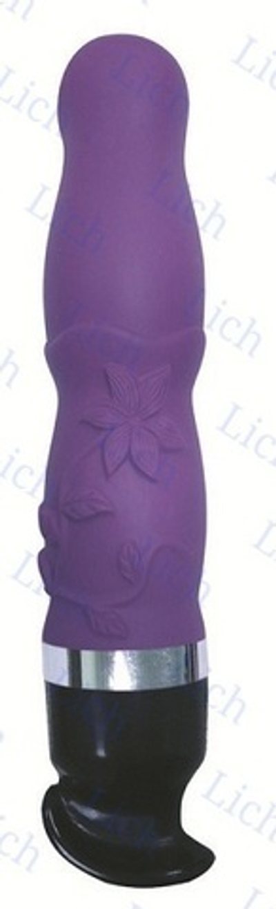 Фиолетовый вибратор с цветочным узором и 6 режимами вибрации.