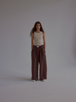 Baggy Trousers LOGO French Roast