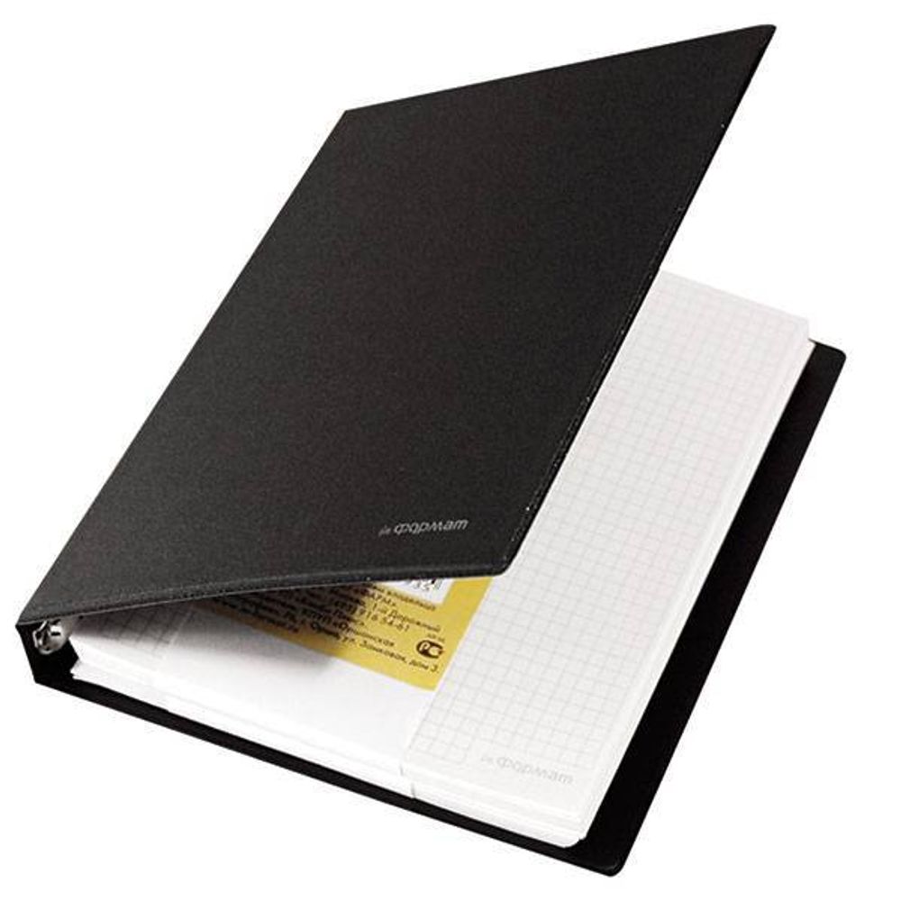 Тетрадь со см.блоком 160 л. кл. ЧЕРНАЯ А5 ПВХ на кольцах