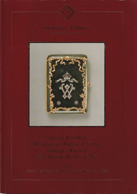 Каталог аукциона Habsburg, Feldman, Женева, Антикварные ювелирные изделия, миниатюры, предметы роскоши, Фаберже, русское и исламское декоративно-прикладное искусство от 29 июня 1988 года