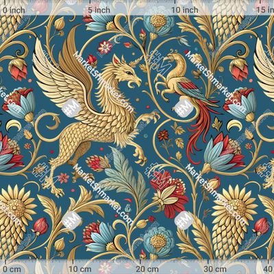 Средневековый исторический орнамент с грифоном by Catmancer 323 DPI