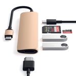 USB-Хаб Satechi Slim Multiport V2 (USB-C) (ST-SCMA2) Подключение: встроенный кабель USB-C. Порты: USB-C (PD 60 Вт), 2 USB-A 3.2 Gen 1, microSD UHS-I, SD UHS-I, HDMI (до 4K 60 Гц)