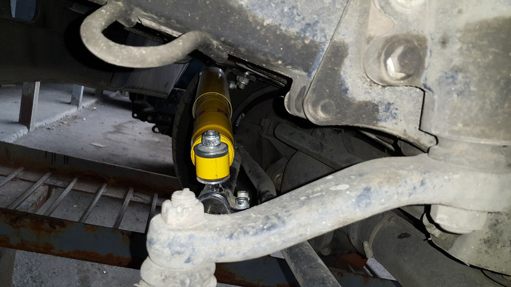 Демпфер рулевой с кронштейнами УАЗ Патриот, Профи 2019+ лифт 30-50 мм РИФ