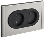 FORTE&PIANO Розетка 2-местная без заземления без защитных шторок безвинтовое крепление 10А FP726M металл никель IEK