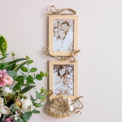 Фоторамка двойная Monstera Deliciosa (Монстера) Айвори Мраморное золото