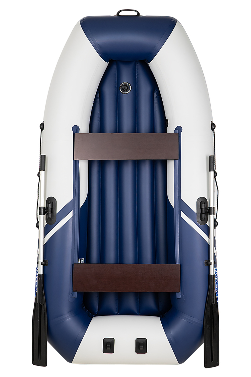 YACHTMAN-260 МНД НАДУВНОЕ ДНО (Яхтман) белый-синий (лодка ПВХ с усилением)