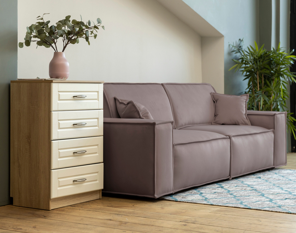 Прямой диван Комо Сталь