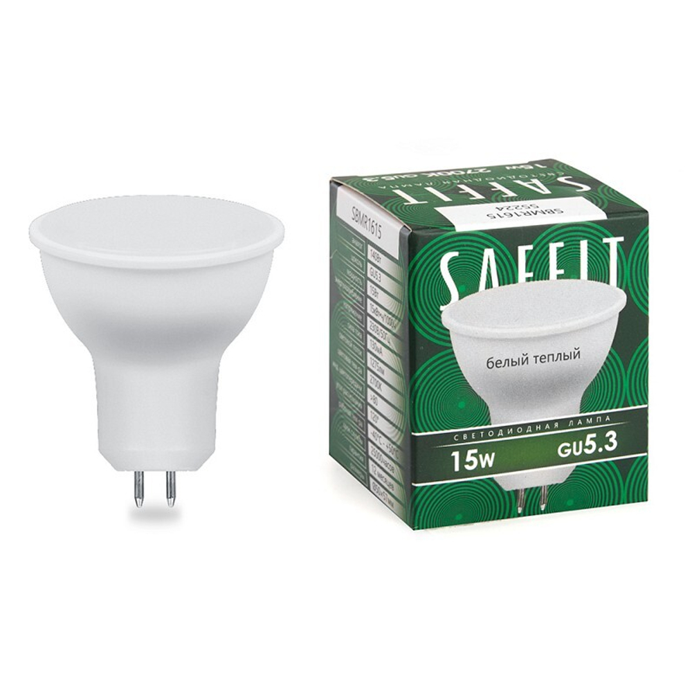 Лампа светодиодная. 15W 230V GU5.3 2700K MR16. SBMR1615