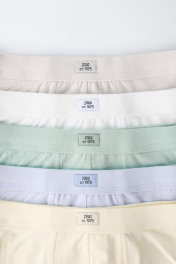 ZARA НАБОР ИЗ ПЯТИ ТРУСОВ-БОКСЕРОВ С НАШИВКАМИ, РАЗНОЦВЕТНЫЙ