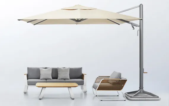 Зонт профессиональный Levia 3х3 м, антрацит, тортора. База и светильник в комплекте