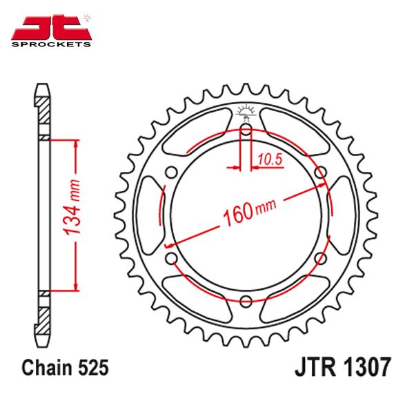 JT JTR1307.46 звезда задняя (ведомая), 46 зубьев