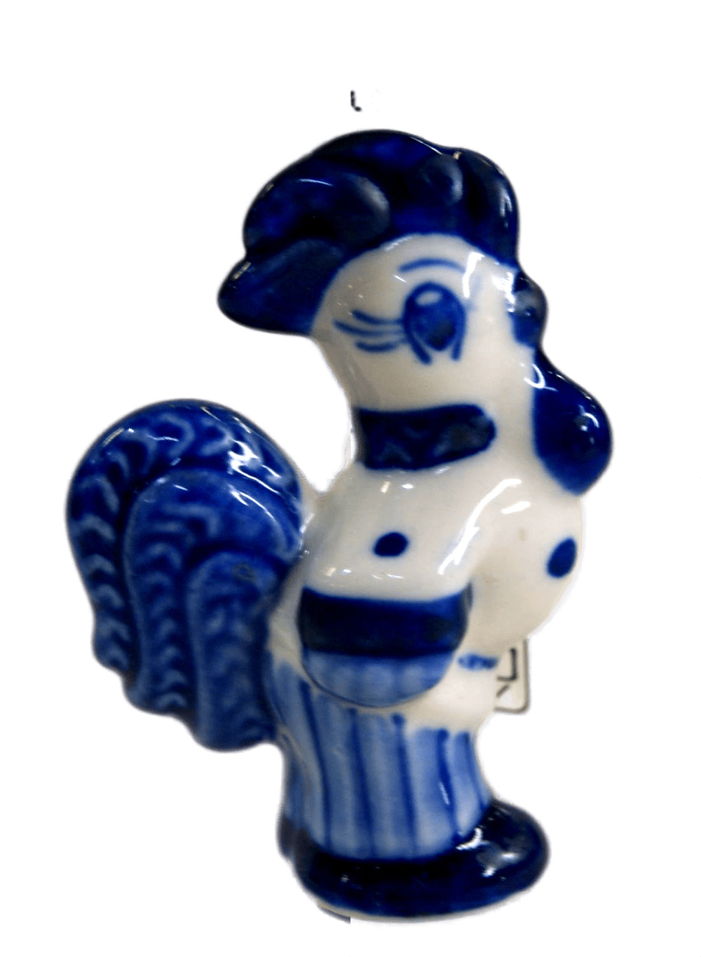 Статуэтка «Петушок». Фарфор. Гжель. 1990-е. Высота 6 см. Клеймо производителя