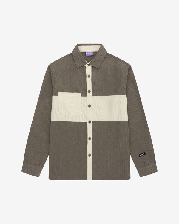 Рубашка Velvet Button Серо-Бежевая - фото 1