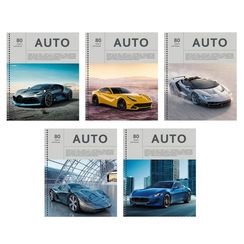 Тетради А5 80л. Гребень. Клетка-Auto