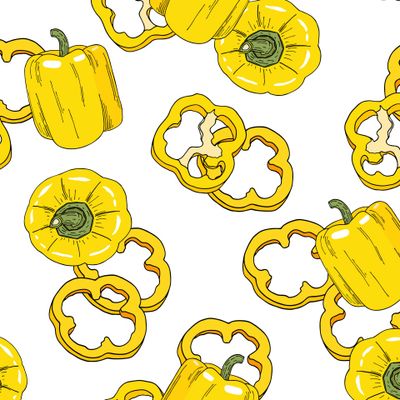 Желтый перец на белом фоне