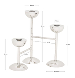 Тройной подсвечник Nirela из нержавеющей стали 22 см