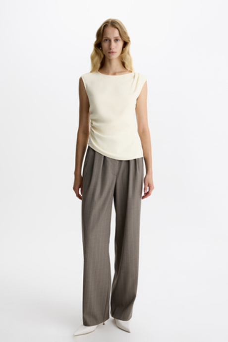 Брюки Тауп в полоску