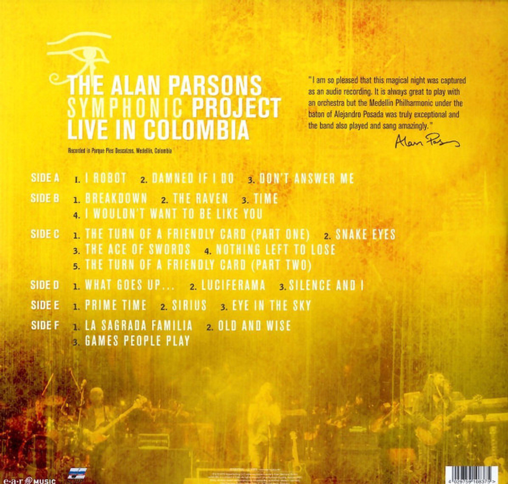The Alan Parsons Symphonic Project / Live In Colombia (3LP)