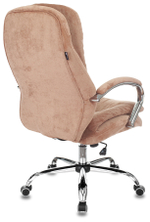Кресло руководителя Бюрократ T-9950SL Fabric светло-коричневый Velvet 90 крестов. металл хром