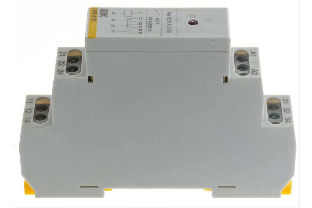 Реле промежуточное модульное OIR 3 контакта 16А 12В AC/DC IEK