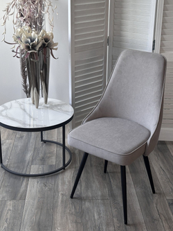 Стул БЕРТИ 360 град. поворот. B22 Серый, велюр / черный каркас, М-City