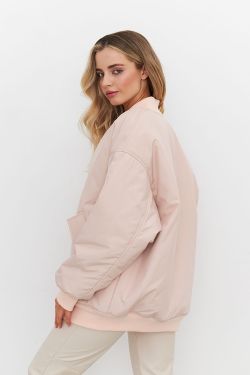 Куртка бомбер пудрово-бежевого цвета