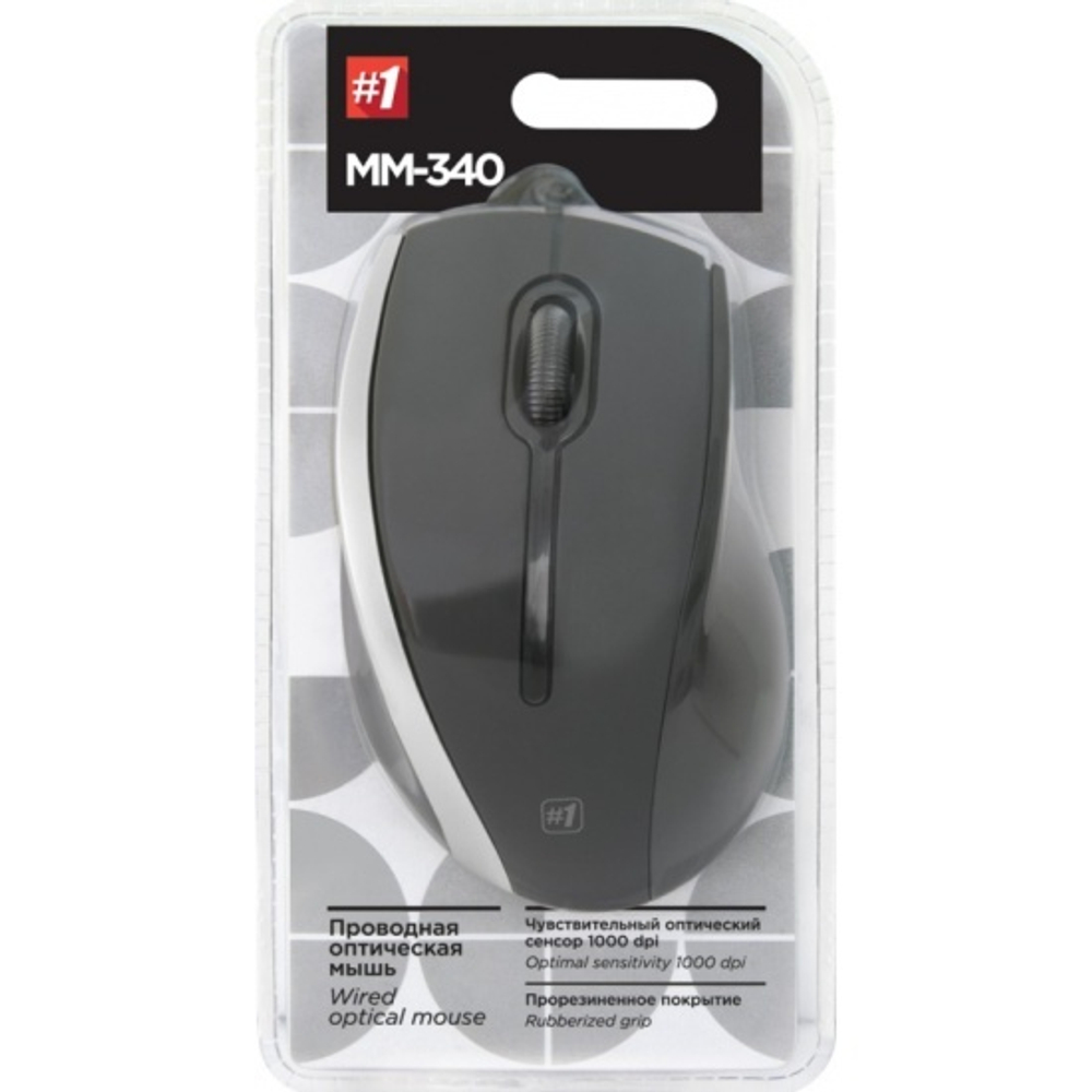 Мышь проводная ММ-340, black-gray
