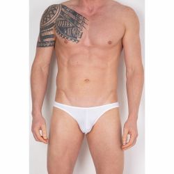 Мужские трусы слипы белые в розовую полоску Cosmos Colors FM20_WP