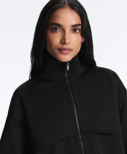 Oysho Куртка Boxy с эффектом неопрена, черный