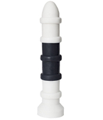 Бело-чёрный анальный жезл с крупными рёбрышками по всей длине - 35 см. (Цвет: белый с черным)