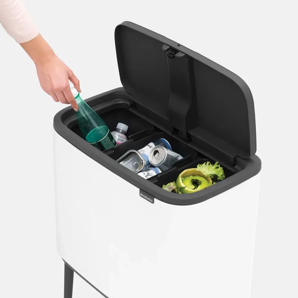 Brabantia Контейнер для мусора Bo Touch 3x11 л белый