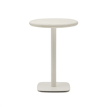 Уличный стол Dina круглый белый из цемента и стали со столешницей Ø70 см