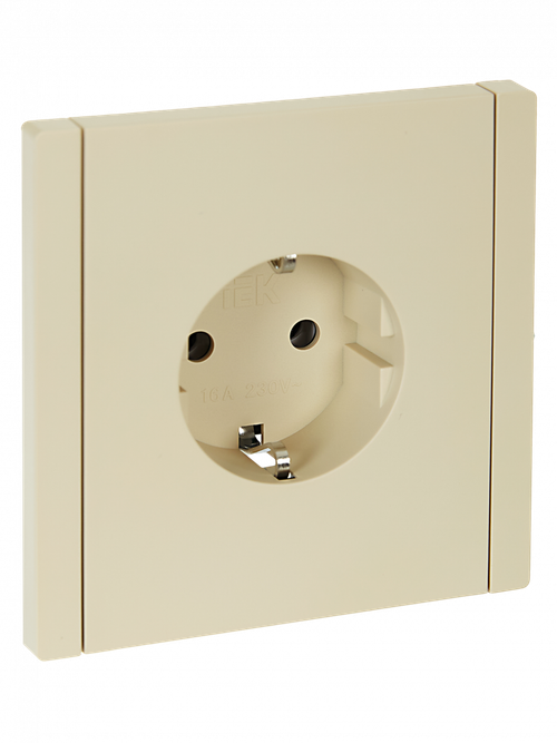 FORTE&PIANO Розетка 1-местная с заземлением без защитных шторок безвинтовое крепление 16А FP414 ваниль IEK