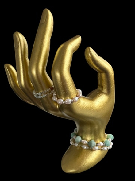 Браслет. Бирюзовое спокойствие. Амазонит и Жемчуг