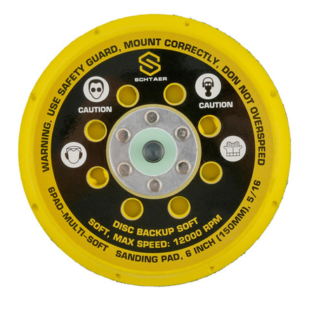 Опора для шлифовальной машинки Schtaer 6pad-MULTI-SOFT (150 мм, 15 отверстий)