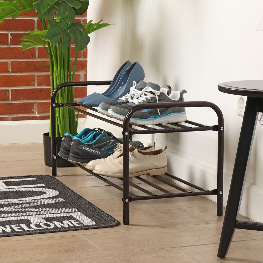 Полка для обуви, мет-л, 2 секц, 80х33х36 см, медный антик, Nika, ЭТК2/А