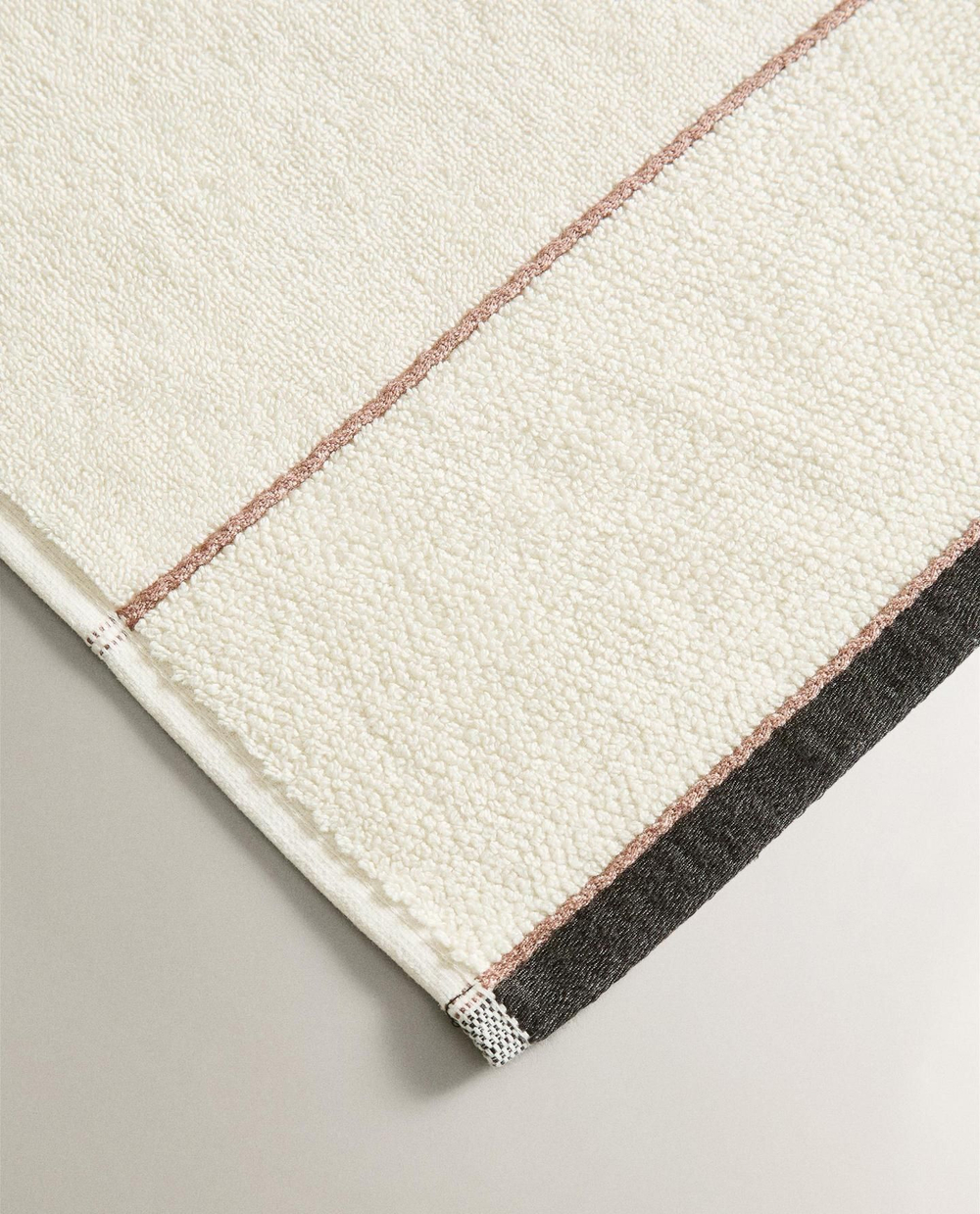 Zara Home - Банное полотенце с рисовой каймой, белый, 30х50 см