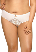 Трусики-слипы с кружевом и имитацией пояска на застежке (Размер: XXXL) (Цвет: белый)
