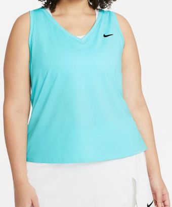 Женский топ теннисный Nike Court Dri-Fit Victory Tank Plus Line W - небесный