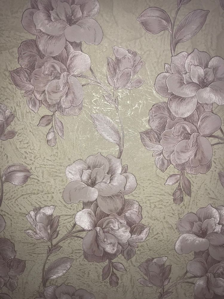 ОБОИ ART винил комп. на флизе 1,06х10м CAMELIA розов. на беж 46-096-05