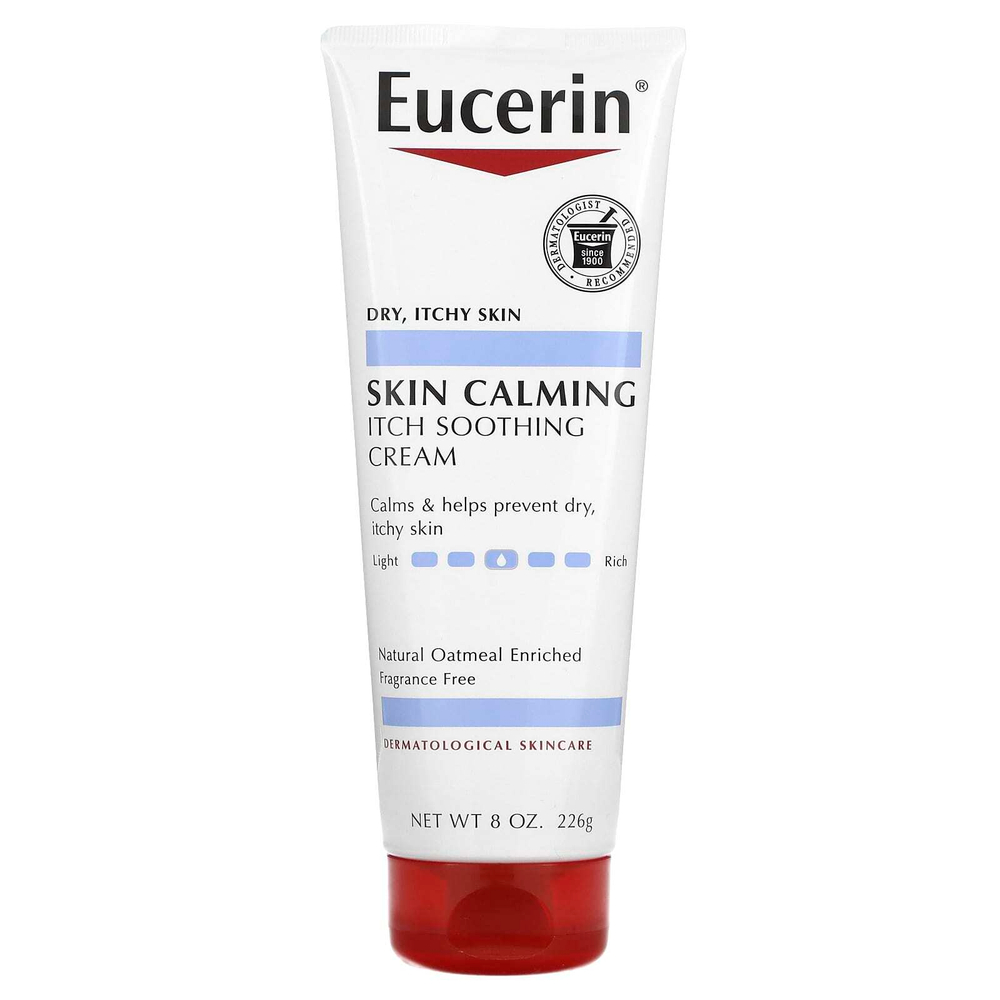 Eucerin, успокаивающий крем против зуда, для сухой и зудящей кожи, без отдушек, 226 г (8 унций)