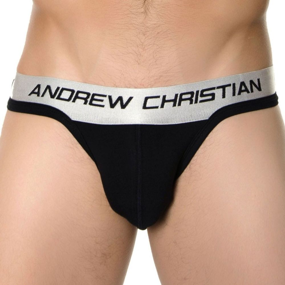Мужские трусы джоки черные Andrew Christian Jock Black 13629